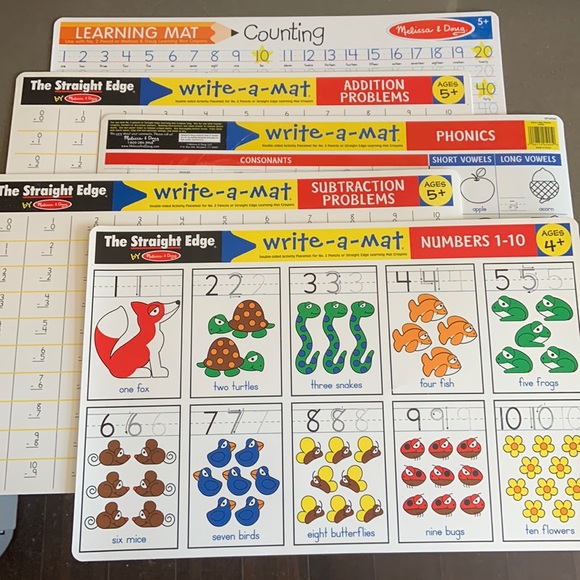 Set of 5 Melissa & Doug write-a-mats - Picture 1 of 6